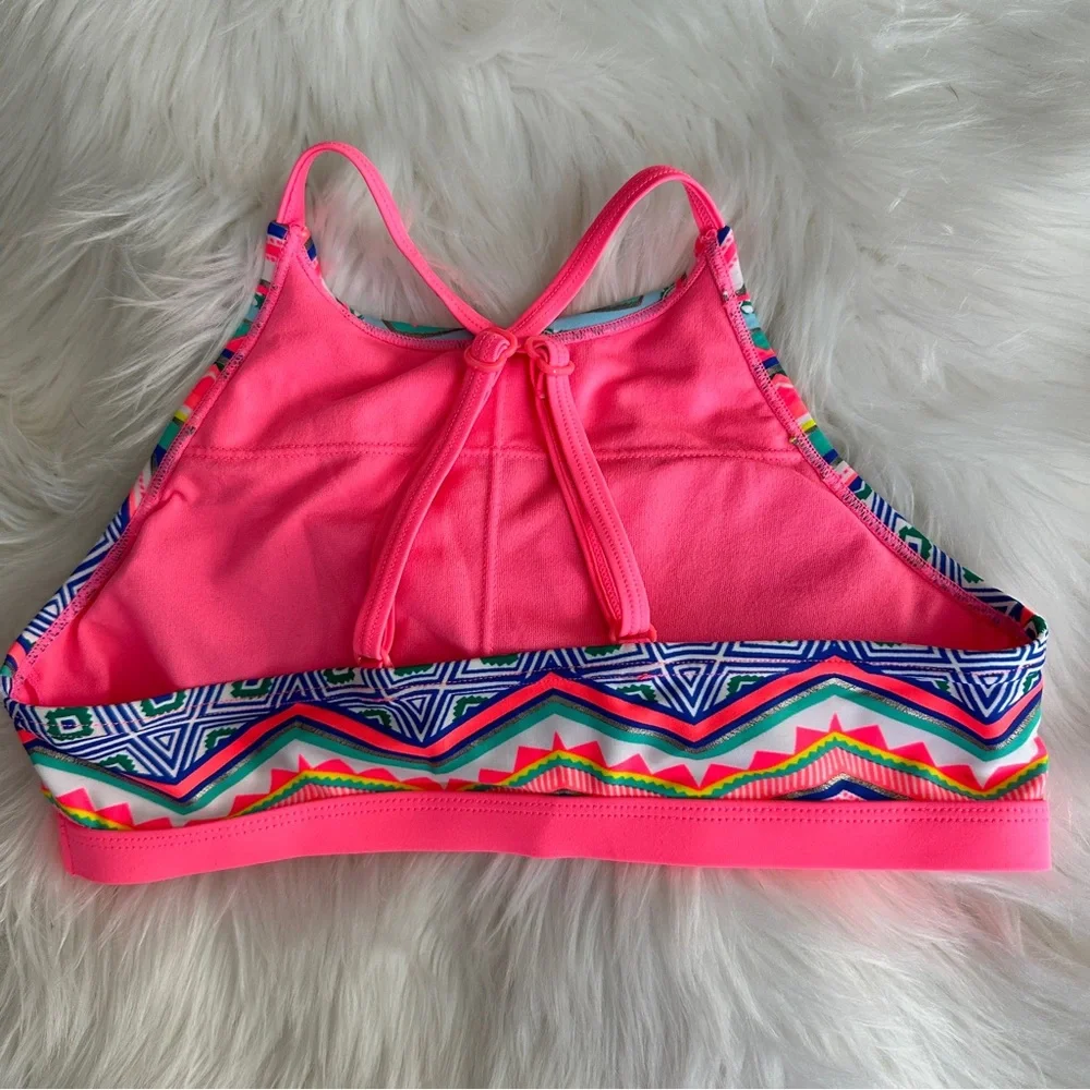 NWOT Justice Mexican Cantina Bikini w Lightly Padded Top Adjustable Straps, 12